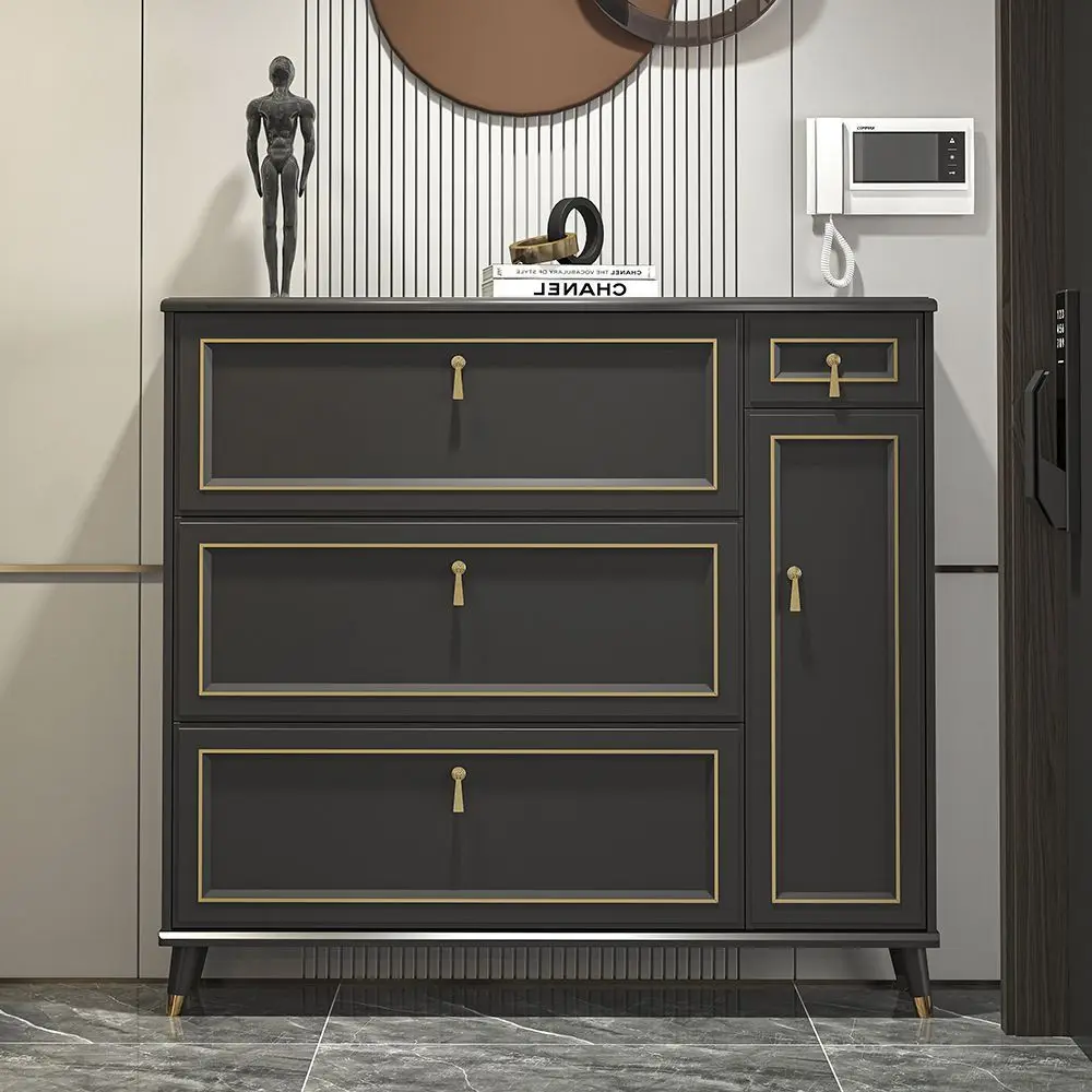 2026 New Style Corridor Hot Trending Light Luxury Douyin Style Ultra-thin Drawer Narrow Shoe Cabinet for Home