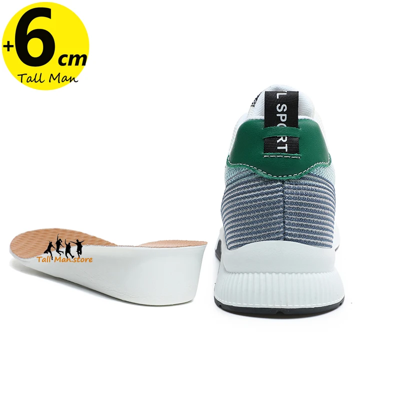 Men Chunky Sneakers Booster Shoes Elevator Man Lift  Sports Height Increase Insole 6cm  Plus Size 37-46 Leisure Fashion