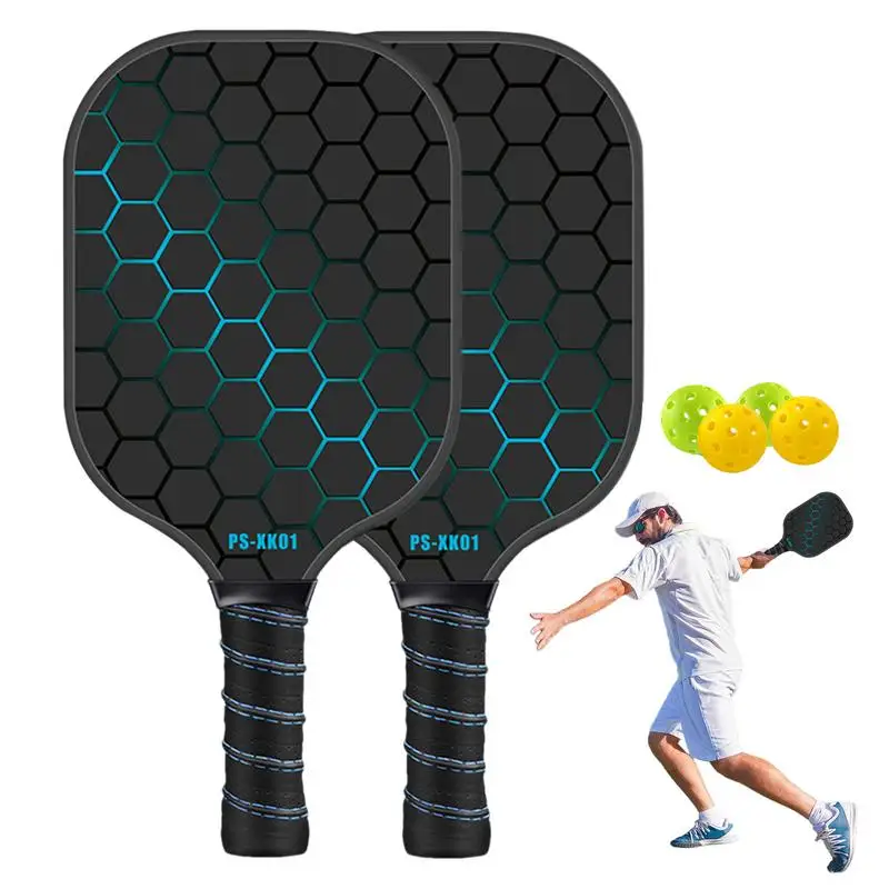 

Pickle Ball Paddle Set Of 2 Pro Racquet Sets Paddle Ball Rackets Fiberglass Pickle Ball Paddles With 4 Pickle Balls Pickle Ball