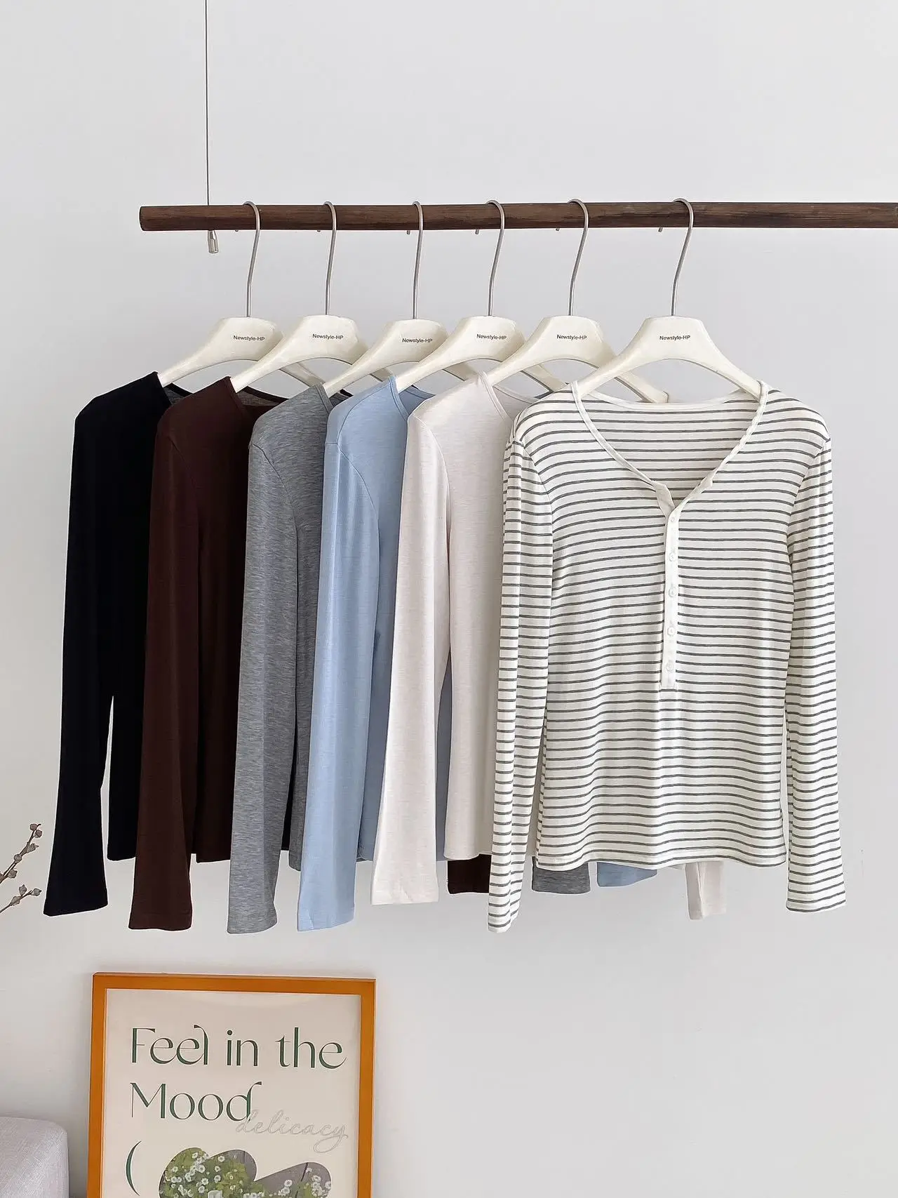 2026 Damen Herbst Dünne Basic Langarm T-Shirts O-Ausschnitt Gestrickte Lyocell-Wollmischung Pullover Lässige Oberteile für Damenmode – Detail 15