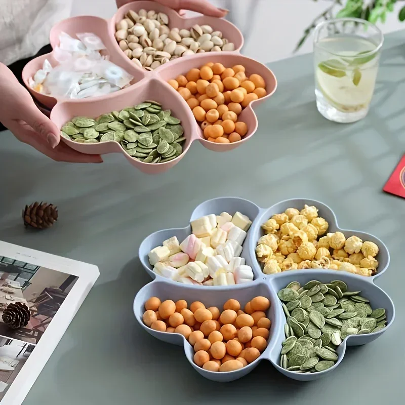 Heart Shaped Divided Fruit Platter Creative Storage Container Dried Fruit Snack Candy Dessert Plate Household Tableware For Home