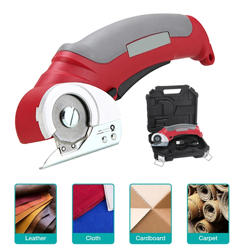 

Electric Scissor Electric Round Scissor Leather Paper Fabric Rotary Cloth Cutter Kit Portable Cordless Rechargeable Cutting Tool