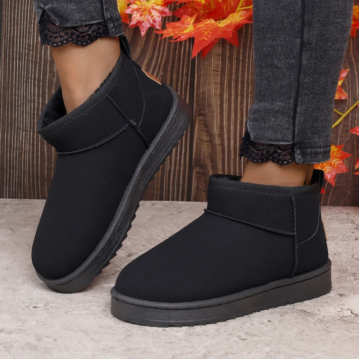 

Snow Boots For Women 2024 Winter New Round Toe Plus Plush Cotton Shoes For Foreign Trade, Wholesale Of Student Flat Heel Short