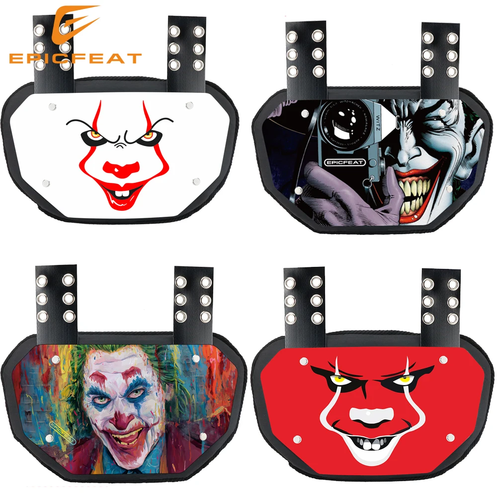 Brand New Joker Football Back Plates with Hardware Clown Rugby Low Back Pads Flap Protect Chrome Backplates