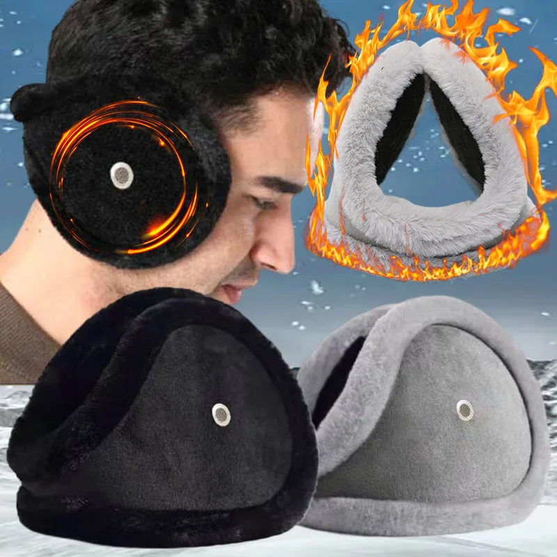 Winter Men Warm Fur Earmuffs Thicken Fur Ear Cover with Receiver Women Windproof Ear Muffs Warm Headphones Ear Cover Accessories