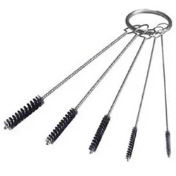 Ensemble de brosses métalliques en acier inoxydable, 5 pièces, tubes ronds, alésage, livres