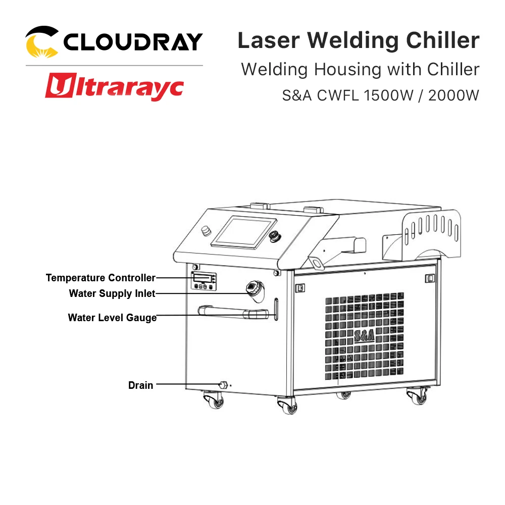 Ultrarayc Handheld Welding Housing with Chiller S&A CWFL 1500W 2000W Fiber Laser Chiller PRO-series for Laser Welding Machine