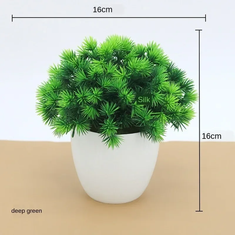 Green Artificial Plants Bonsai Small Tree Pot Plants Simulation Plastic Flowers Potted Ornaments Home Hotel Garden Decoration