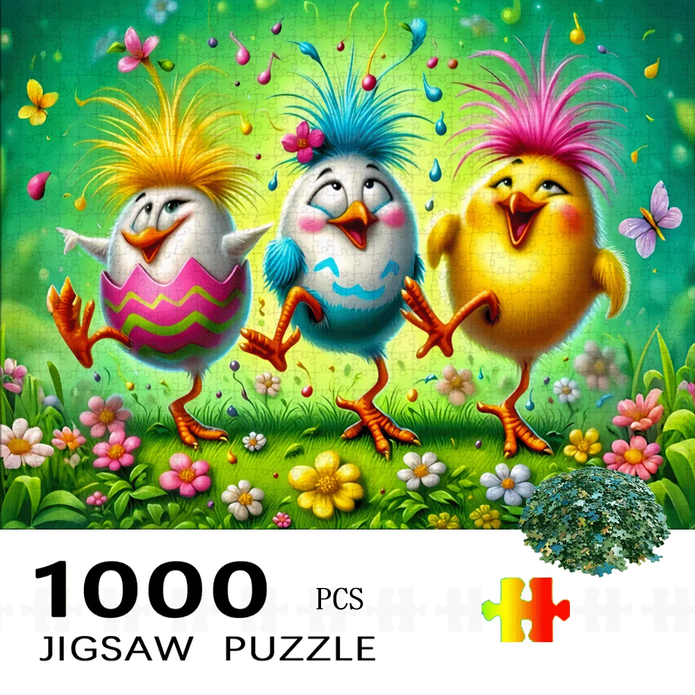 Chick, Easter Elements Paper Puzzle 1000pcs Large Jigsaw Toy Adult Game Gift Family Interactive Puzzle DIY Home Decor Brain Ch