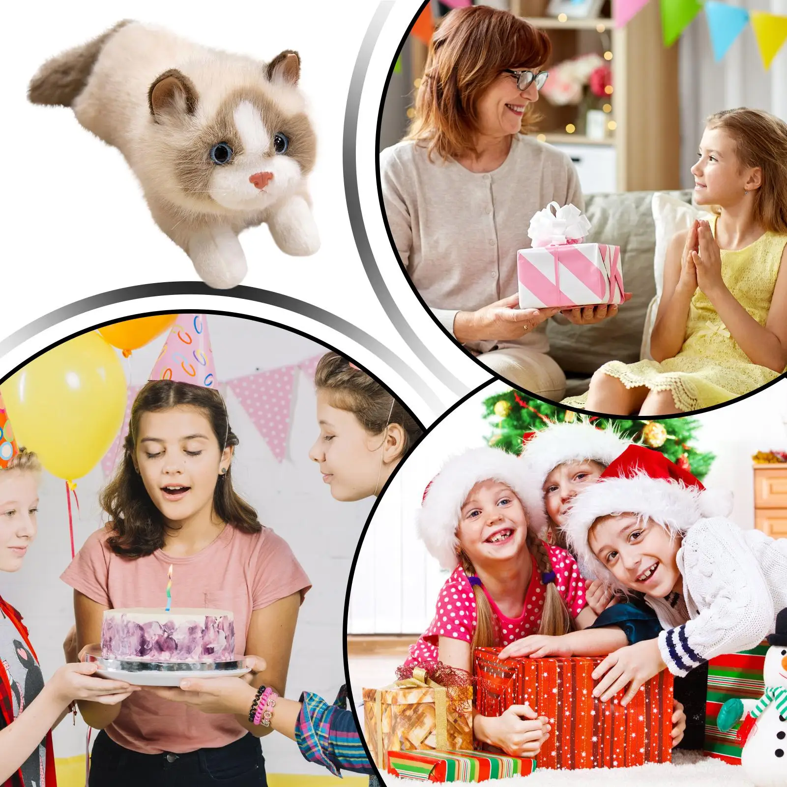 

Stuffed Cat Plush Realistic Cat Plush Animals Stuffed Toys Soft Doll Interactive Toys With Sound For Kids Nursery Decor Bedroom