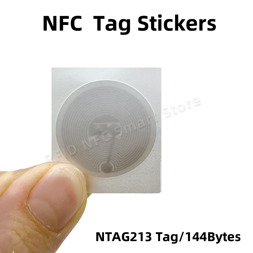 10PCS NFC Tag 25mm White NFC 213 Stickers Protocol ISO14443A 13.56MHz NT/AG213 Universal Label RFID Tags and All NFC Phones