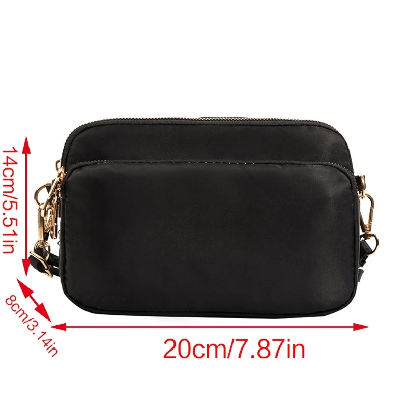 Durable Nylon Phone Cash Pouch Small Shoulder Bag Women Daily Casual Solid Color Crossbody Bag Waterproof Coin Holder Handbag