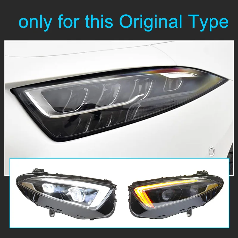 LED ترقية المصابيح الأمامية لبنز CLS W257 2018-2023 المصابيح الأمامية التوصيل والتشغيل LED DRL الرسوم المتحركة ضوء ترقية مصابيح أمامية