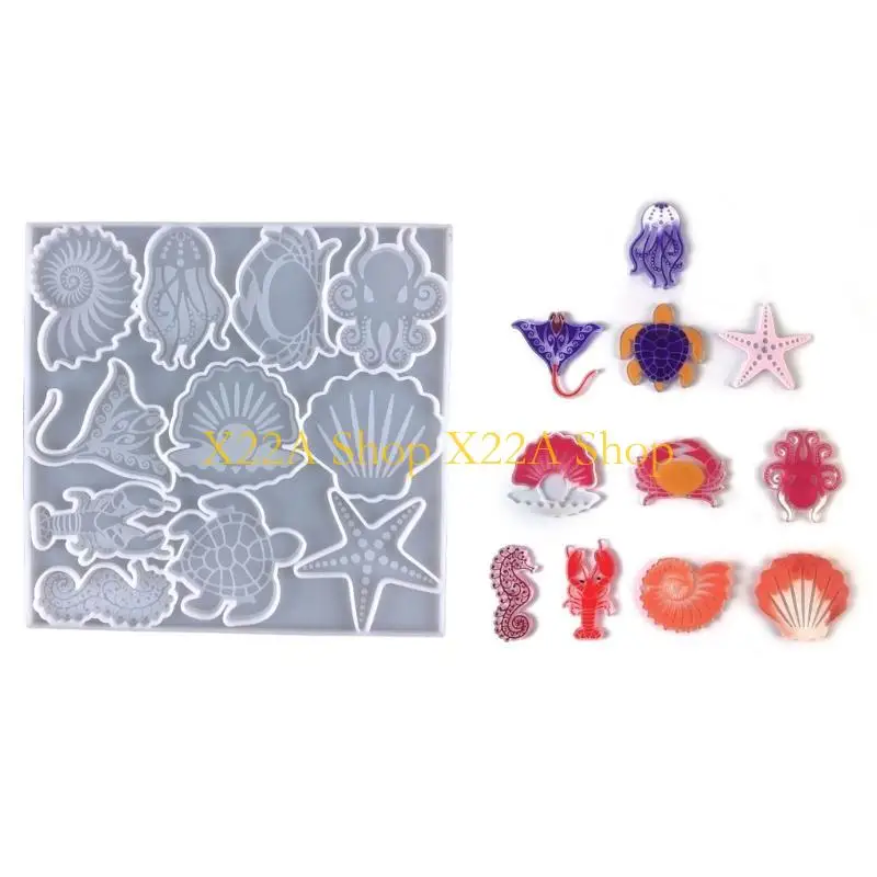 

Unique Marine Animal Keychain Silicone Mold with Hole Keyring Pendant Handmade Mold Valentines Day Birthday Gift Jewelry