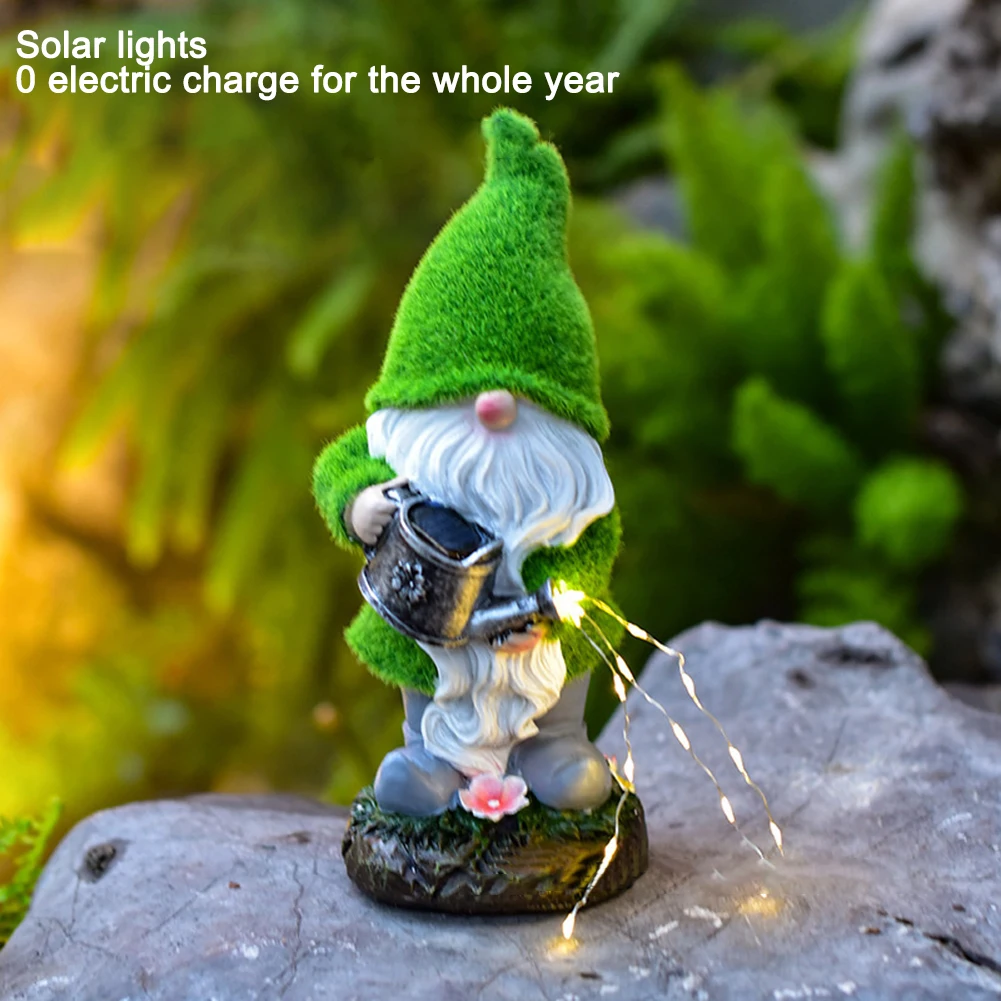 

Gnome Garden Decor Solar Garden Outdoor Statues Gnome With 5 LED Lights Gnomes Garden Decorations Solar LED Lights For Patio