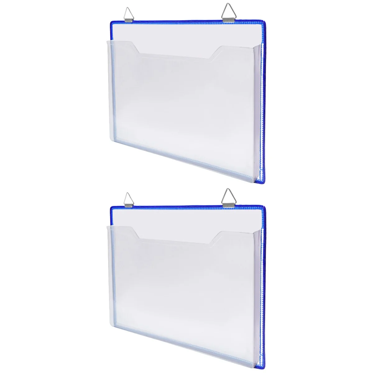 

2 Pieces File Storage Bag Organizer for Home Office Accessory Document Plastic Hanging Pocket Wall-mounted Folder