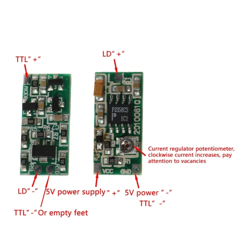 635nm 650nm 808nm 980nm TTL Diode Driver Board 5V Supply 50-300mA Integrated Circuits