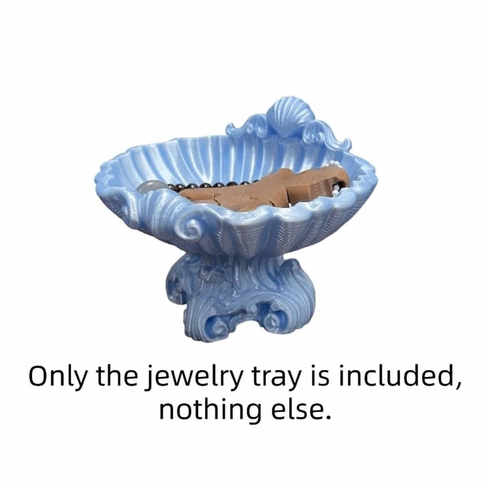 Elegant Bow 3D Printed Jewelry Tray Decorative Baroque Style Sofa-shaped Ring Holder Sweet Creative Shell Shape Jewelry Tray