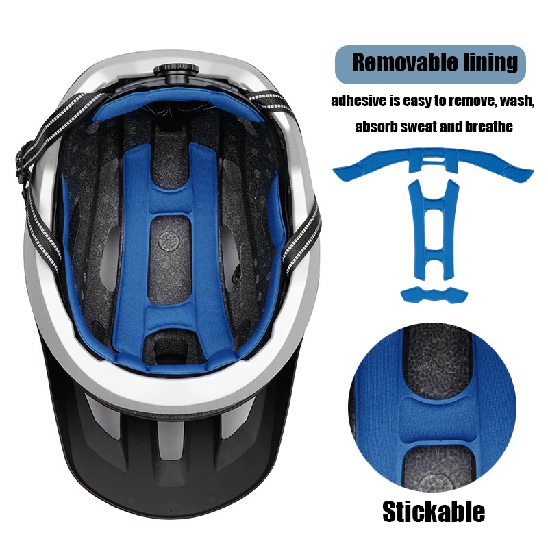 2 pezzi casco da equitazione per bici occhiali tuta veicolo elettrico casco da bicicletta da strada da montagna ciclismo PC casco di sicurezza leggero per respirare