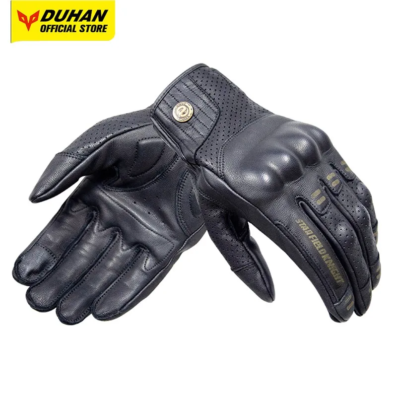 

Retro Motorcycle Gloves Genuine Leather Goatskin Full Finger Gloves Wear-resistant Non-slip Fall Prevention Gloves Spring Summer