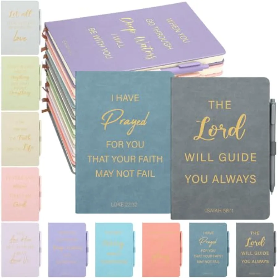 

20 Pcs Christian Gifts for Women Bulk 10pcs Leather Christian Journals for Women Bible Notebooks with 10pcs Pens Inspirational