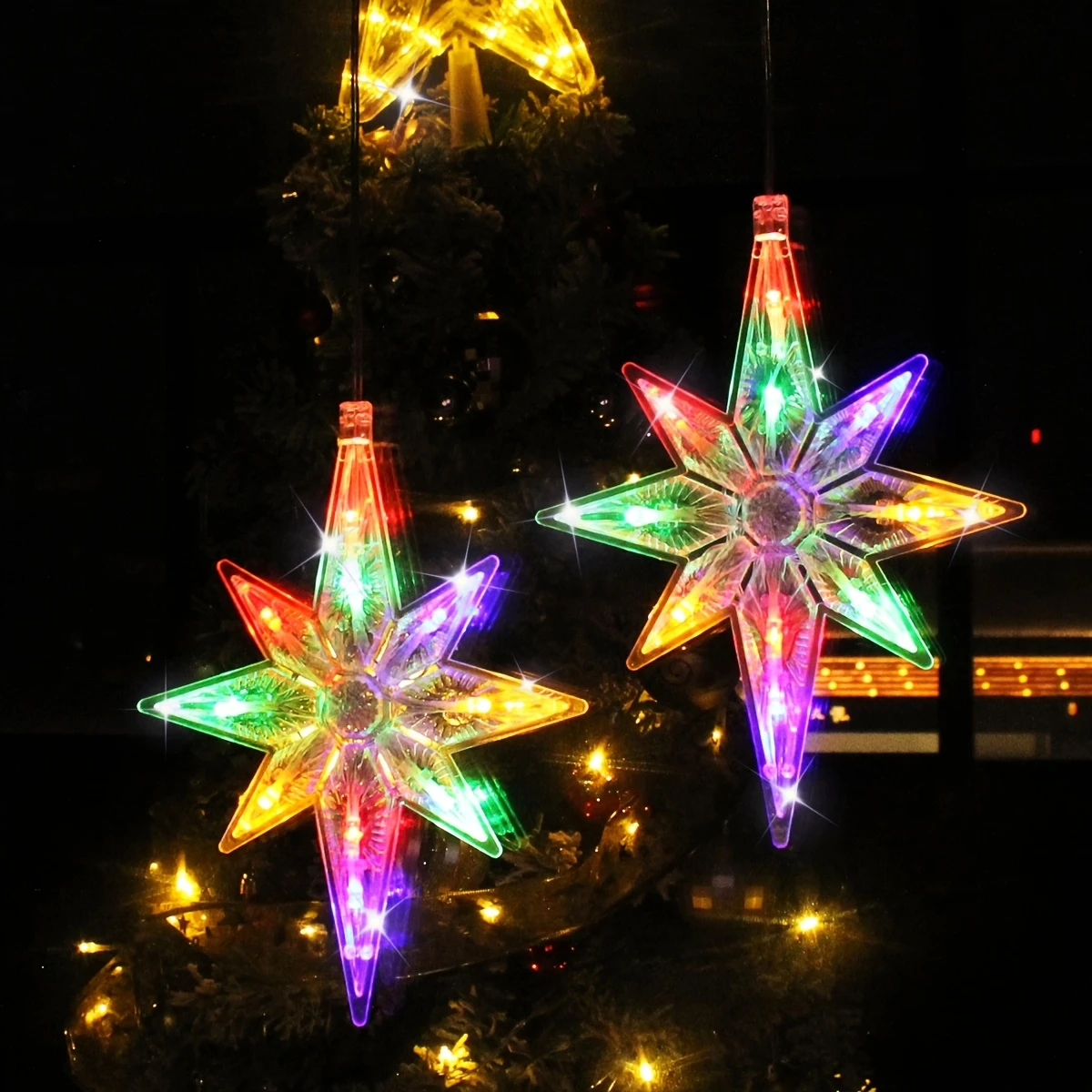 1/2pcs Polaris Suction Cup String Lights, Christmas Decorations Lights, Curtain Lights, Fall, Winter, Bedroom Decor, Xmas Decor