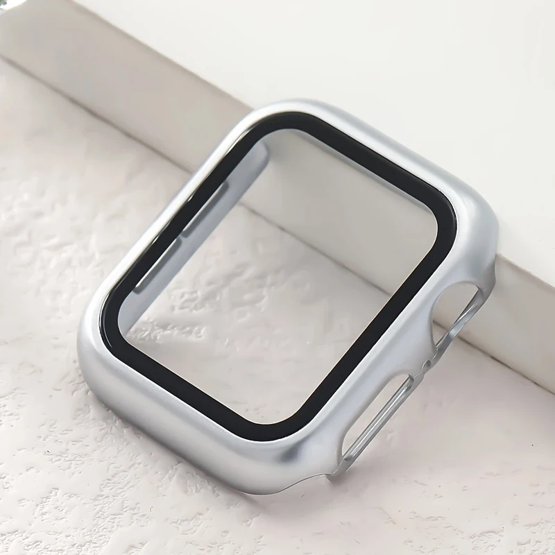 Gehärtetes Glas + Abdeckung für Apple Watch-Zubehör 45 mm 41 mm 44 mm 40 mm 42 mm Displayschutzfolie Apple Watch-Gehäuse Serie 9 4 5 6 SE 7 8