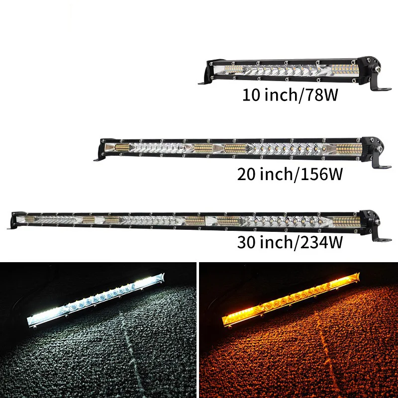 1pcs LED Light Bar Spot Flood Combo Beam Slim Single Row LED Driving Work Light for Off Road Lights Trucks Pickup ATV