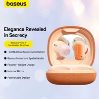 Baseus Airnora 2 Headphones TWS Wireless Bluetooth 5.3 Earphones Active Noise Reduction Headset Makeup Mirror Design Earbuds Pro