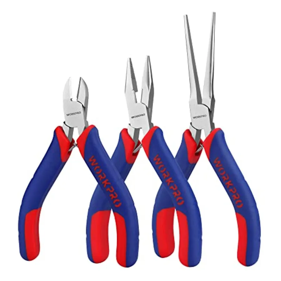 

Mini Pliers Set 3Piece Small Pliers Tool Kit Includes 4 Diagonal Plier 5 Long Nose Plier 6 Needle Nose Plier for Making Crafts