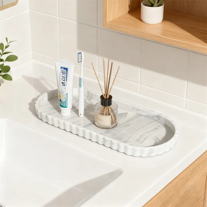 Silicone Bathroom Storage Tray Is Durable Easy To Clean And Multifunctional It Can Hold Aromatherapy Jewelry And Toiletries