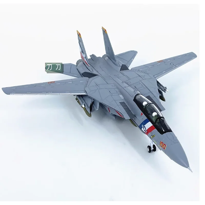 1:100 Scale American F-14D Tomcat Fighter VF-2 Alloy Material Aircraft Model Finished Toy Collection Display Decoration Gift