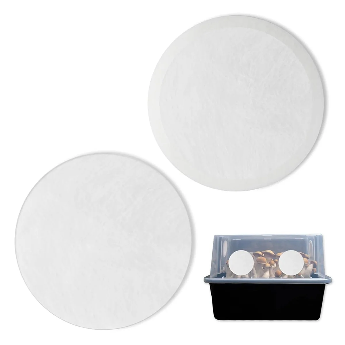 A20M 48Pcs 2.5inch Monotub Adhesive Filter Disks - 2MM Thick Monotub Filter Discs for Mushroom Growing Supplies -Mushroom Box