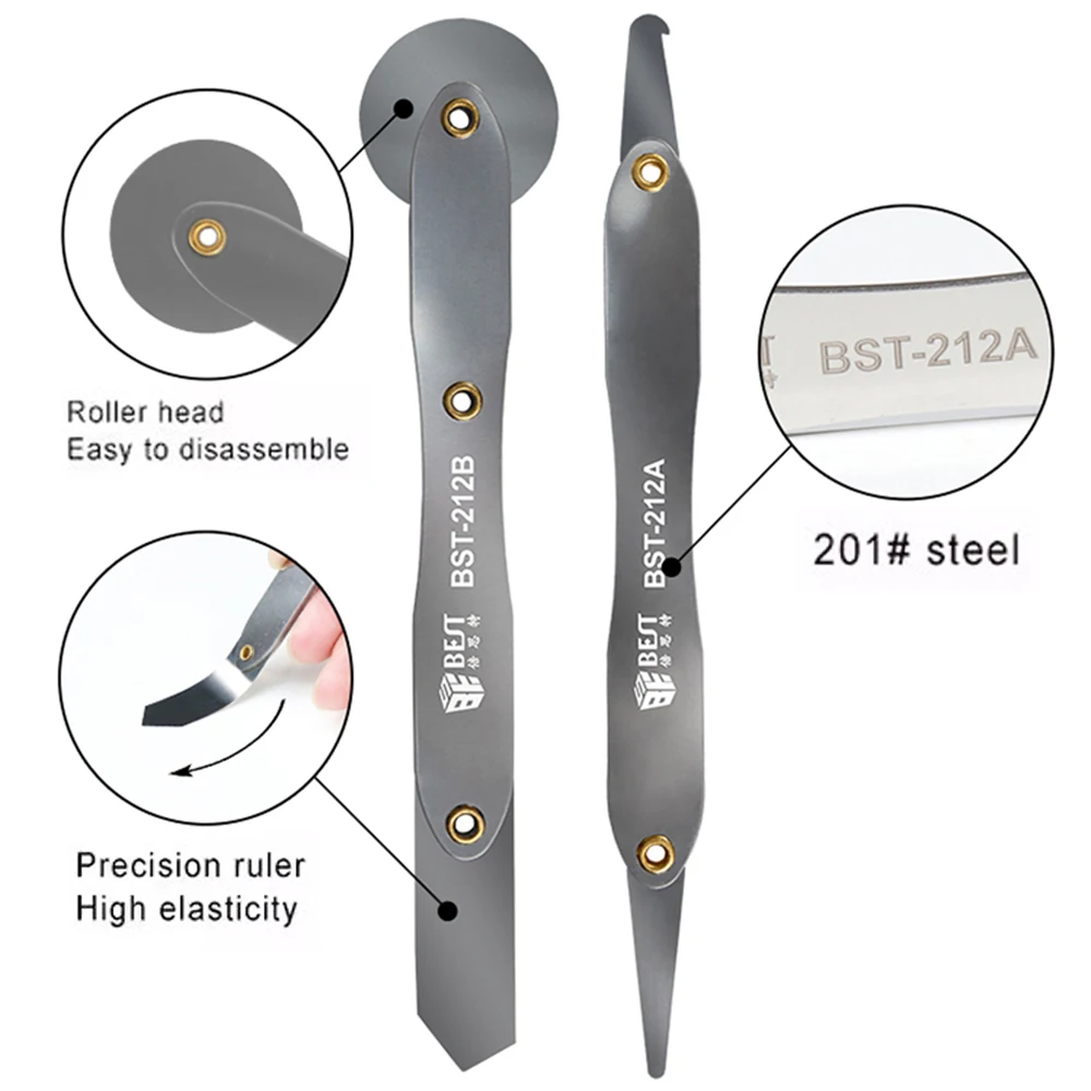 2 in 1 Metal Disassembly Crowbars Soft Curved Opener Separator For Mobile Phone LCD Screen Pry Tool Kit