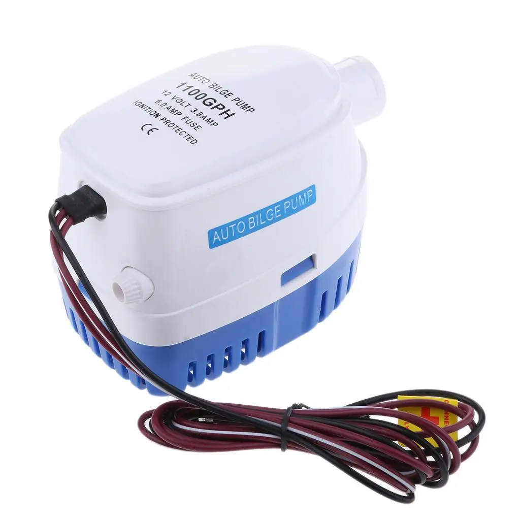 

1100GPH 12V 3.8A Electric Bilge Pump Marine Boat Yacht Submersible 40'' Wire