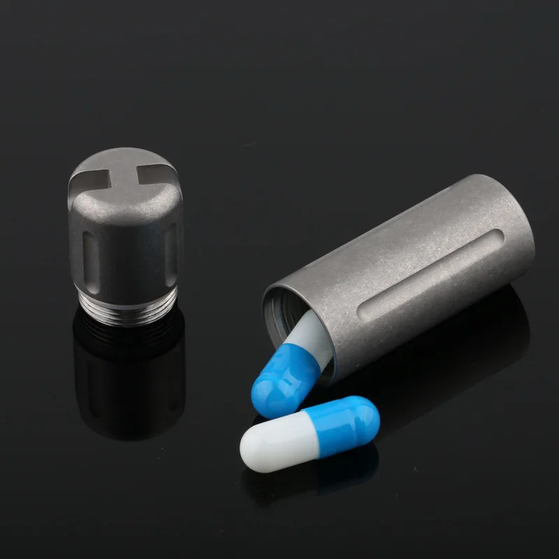 Waterproof Titanium Alloy Pill Case Medicine Tablet Storage Box Outdoor Fisrt Aid Tool Cache Drug Container Health Care