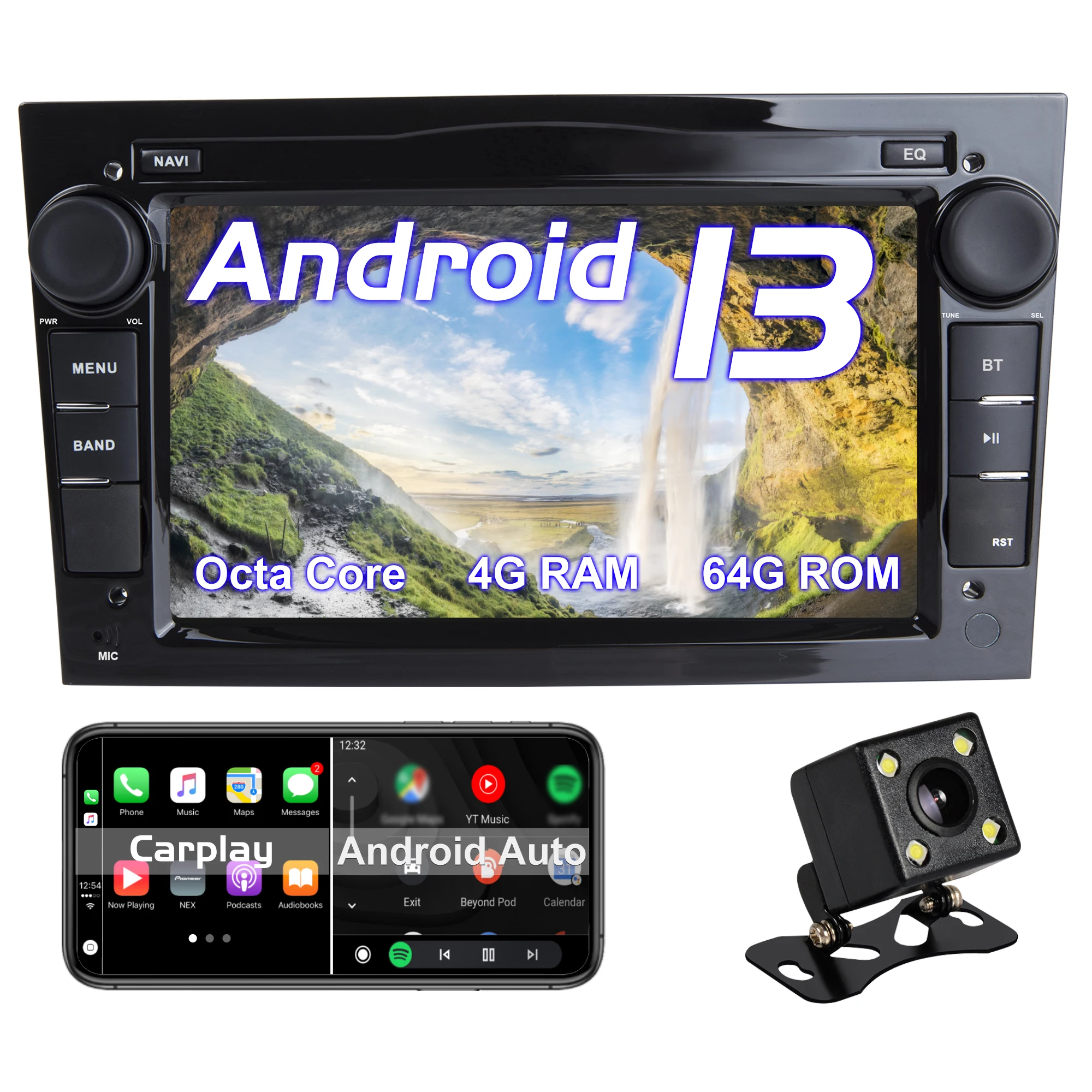 

Android 13 for Opel Astra Corsa Antara Vectra Zafira Meriva Vivaro stereo screen Carplay Android Auto GPS Navi Bluetooth FM 64G