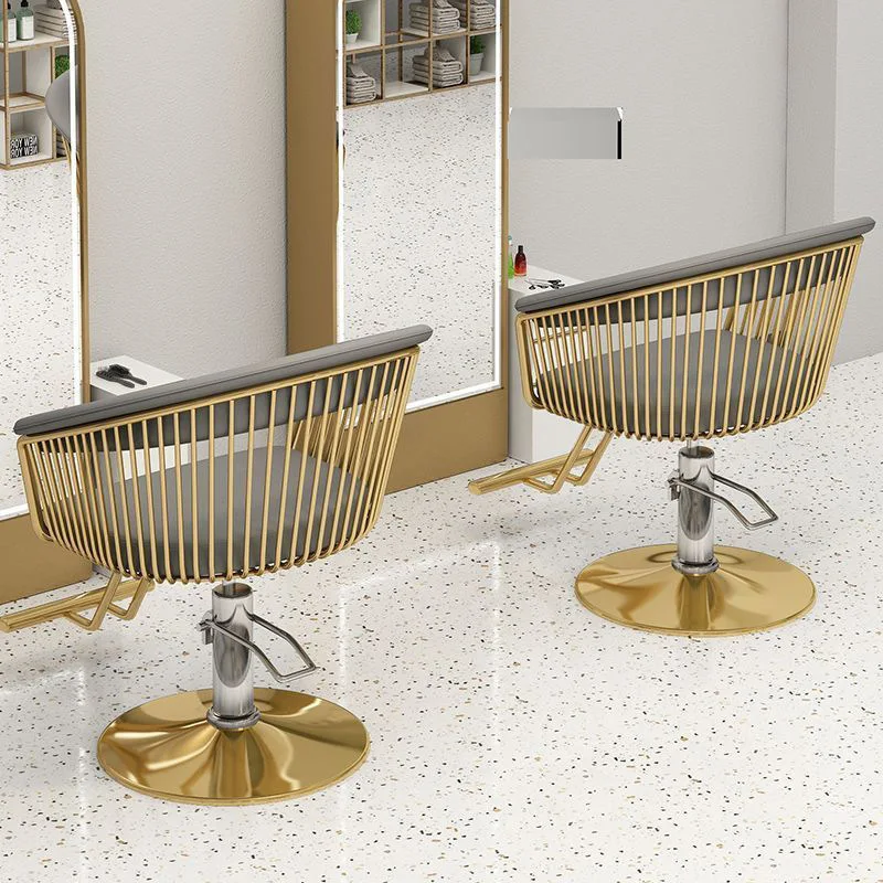 Hxl nail salon backrest chair - hollowed-out, rotatable, adjustable footrest hairdressing chair