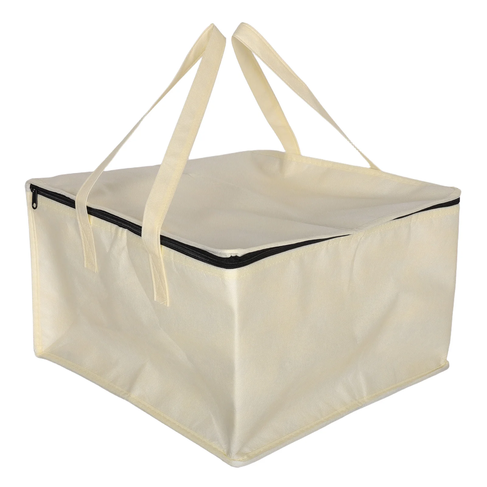 

1PC Picnic Camping Insulated Cooler Bag Beige Non-woven Large Capacity Outdoor BBQ Storage Multifunctional Freshness Retention