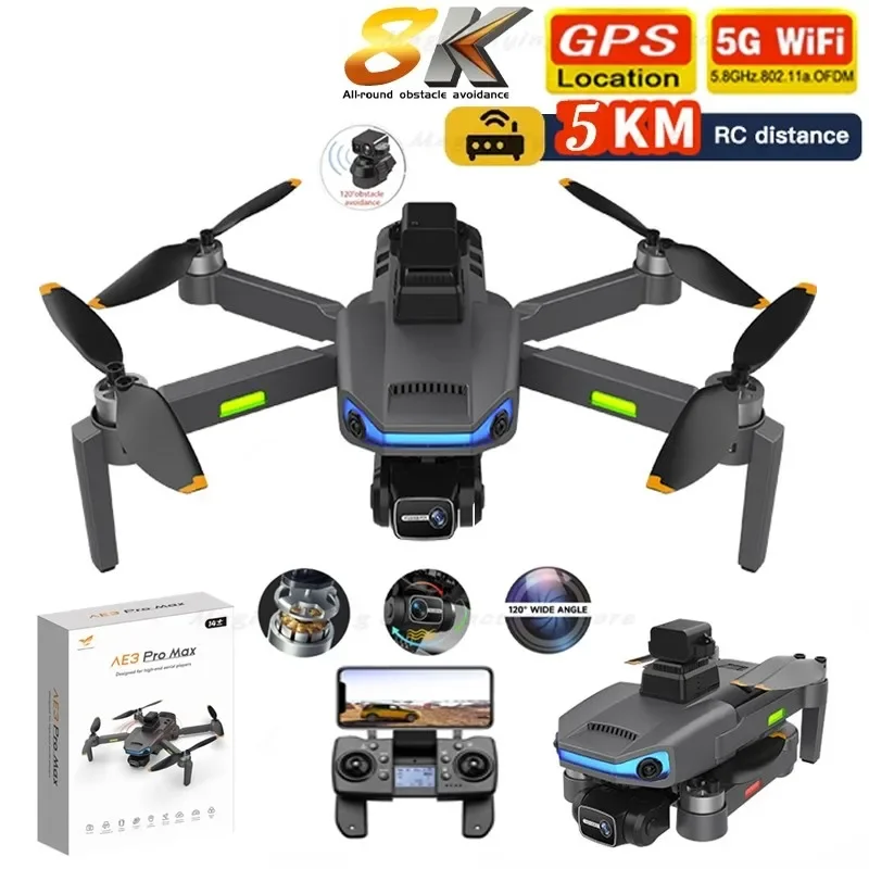 AE3 Pro Max 6K HD Image 5G Signal Surround Flght Optical Flow Mode Waypoin Flight 360° Obstacle Avoidance High End Drone