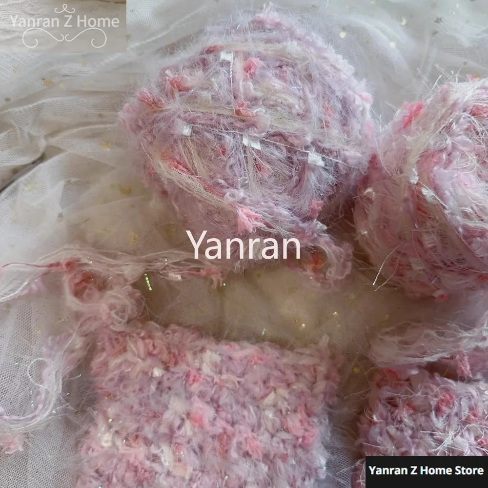 50g/ball Knitting Yarn Tao Zhi Yao Yao Series Hand Mixed Thread Pink Purple Circle Flower Handmade Crochet DIY Woven Bag Yarn