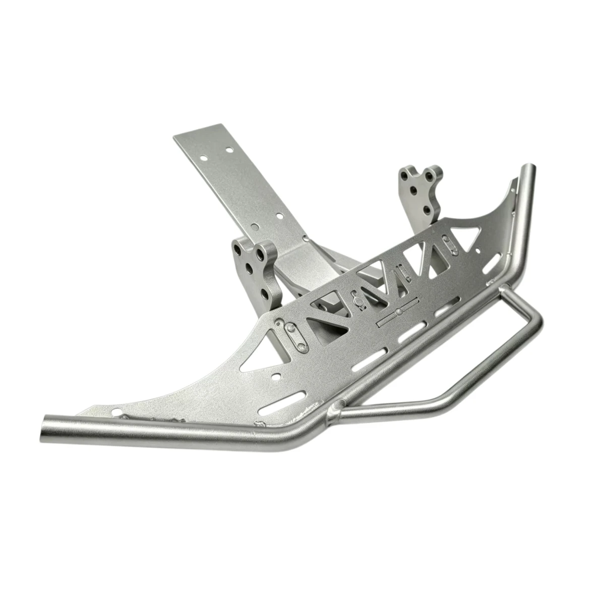 CNC‑Aluminum Front‑Bumper For KM KingMotor F150 Raptor 1/8 RC Crawler Bull‑Bar With Winch‑&‑Light‑Mount Upgrade‑Parts