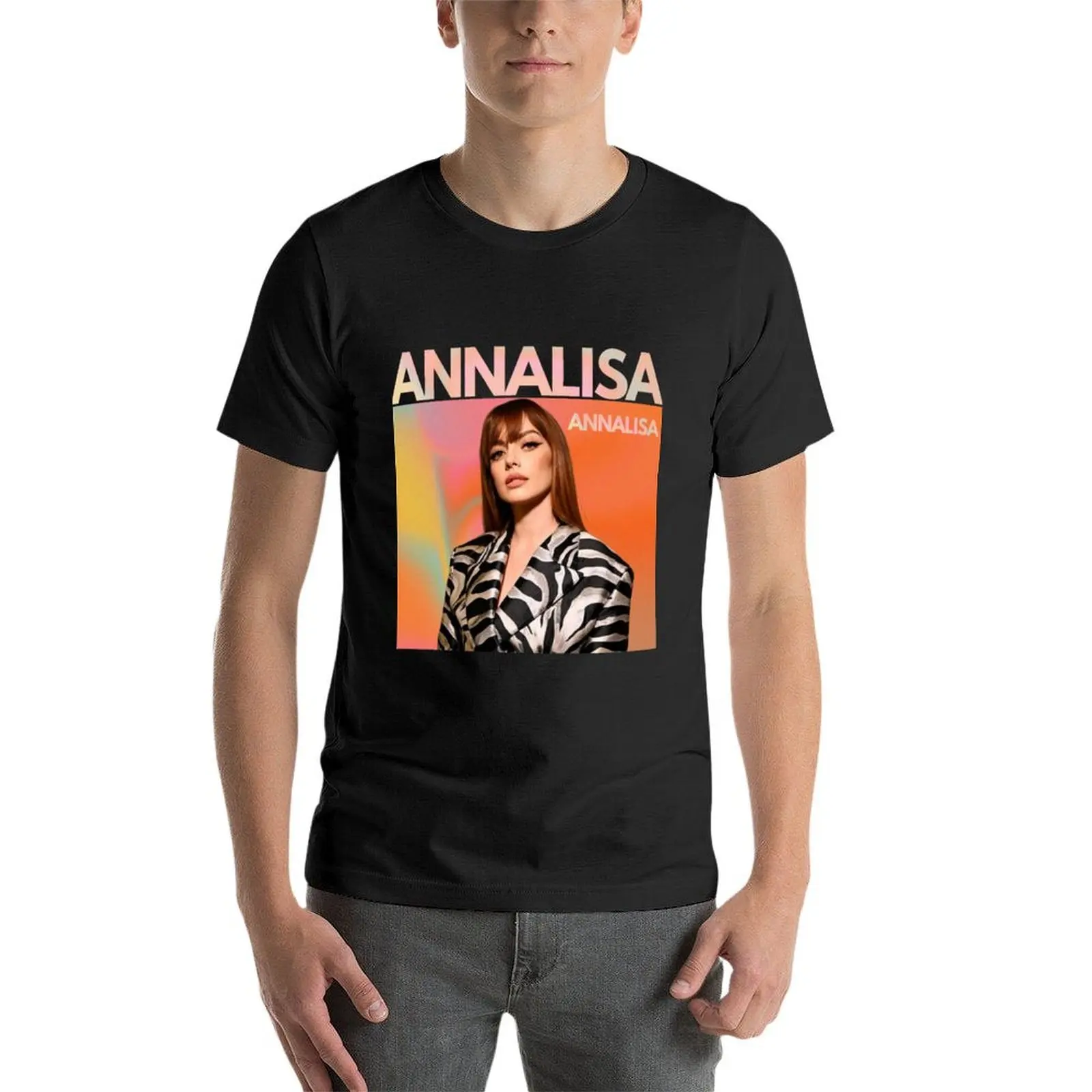 Annalisa Slim Fit T camisas para homens, tops gráficos bonitos, alfândega esportes fãs Tees