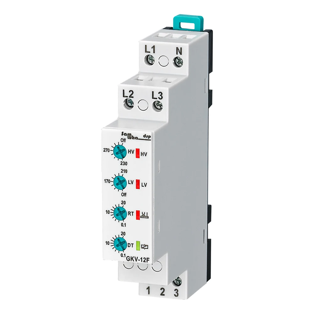 Samwha-Dsp GKV-12,GKV-12F 3*380VAC With-Neutual Three-Phase Under&Over Voltage Phase Sequence Relay