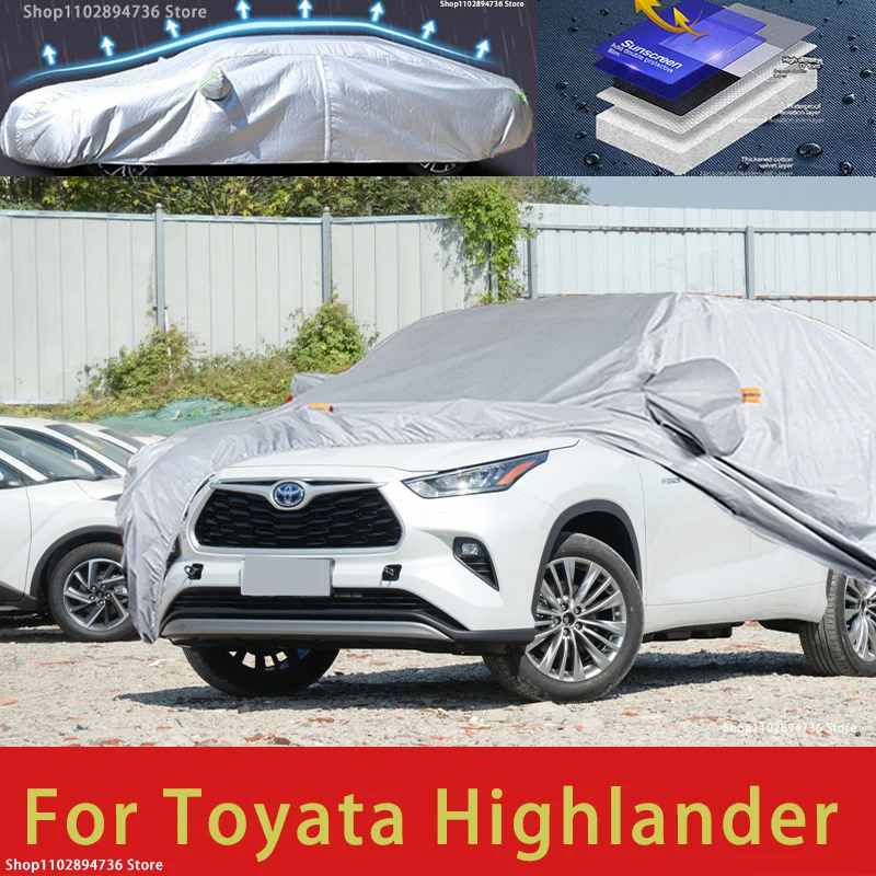 

For Toyota Highlander Outdoor Protection Full Car Covers Snow Cover Sunshade Waterproof Dustproof Exterior Car accessories