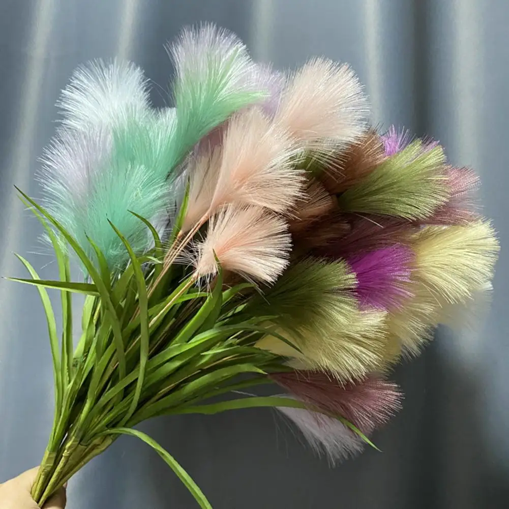 Pampas Grass Artificial Flowers Bohemian Style Pampas Non-fading Fluffy Simulation Faux Pampas Wedding Home Decoration