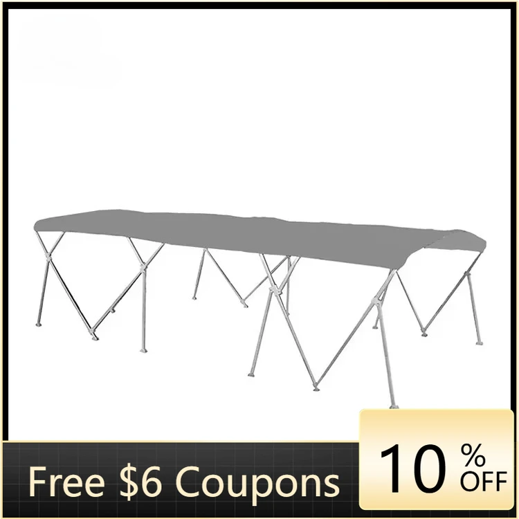 STLF Factory Directly customize Double Tarpaulin Bimini Boat Top Cover 8 Bow Bimini Awning With Straps customize