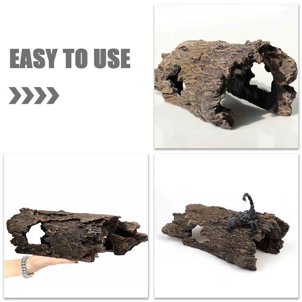 

Artificial Tree Stump Aquarium Decor Realistic Resin Trunk Creative Landscape Stump for Fish Tank Underwater