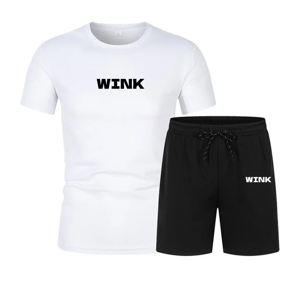 

2025 new fashionable men's casual sports T-shirt and shorts set, comfortable and breathable, suitable for outdoor running