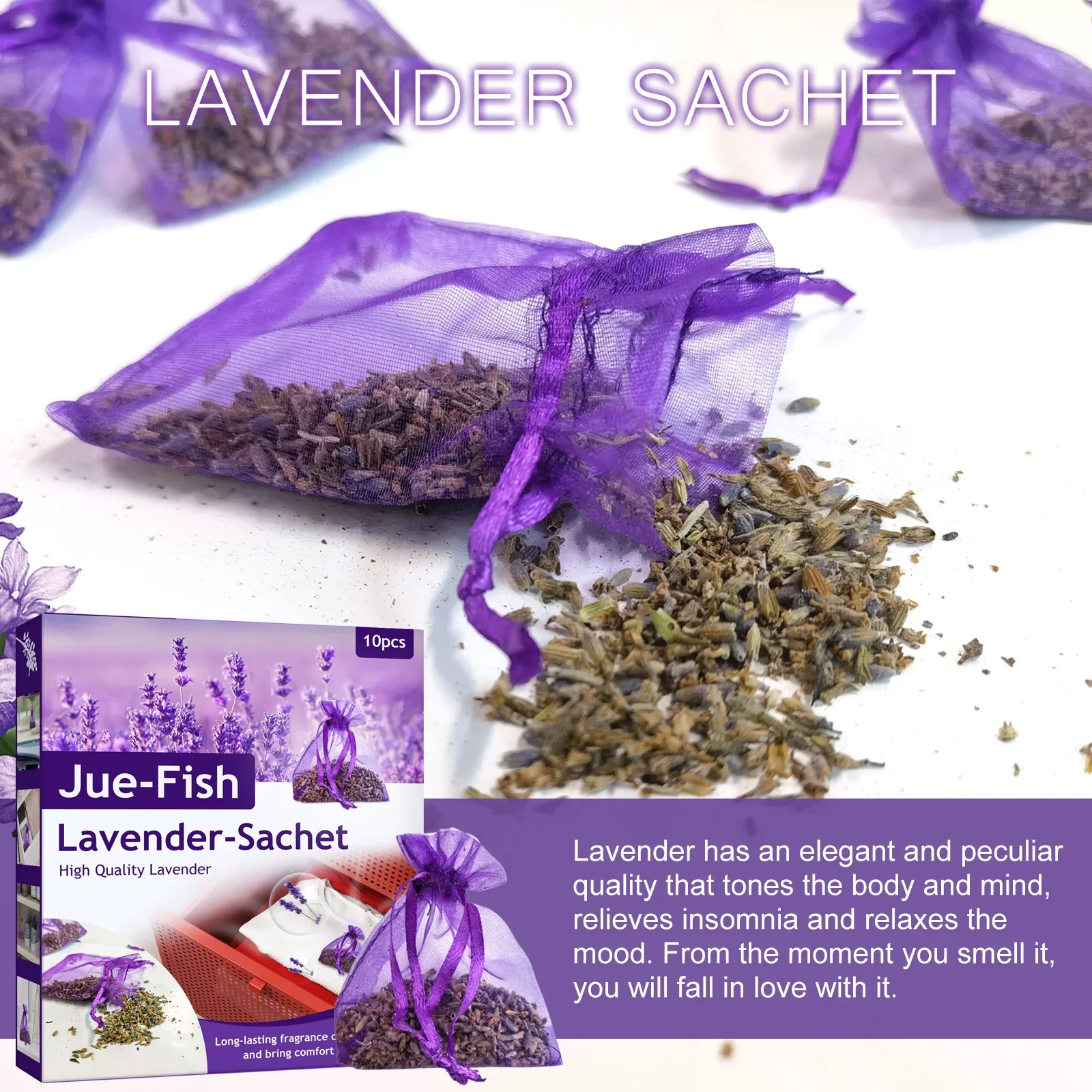 Dried Lavender Sachet Office Drawer Wardrobe Deodorizing Fragrance Packets Household Fresh Air Relieve Insomnia Aromatherapy Bag